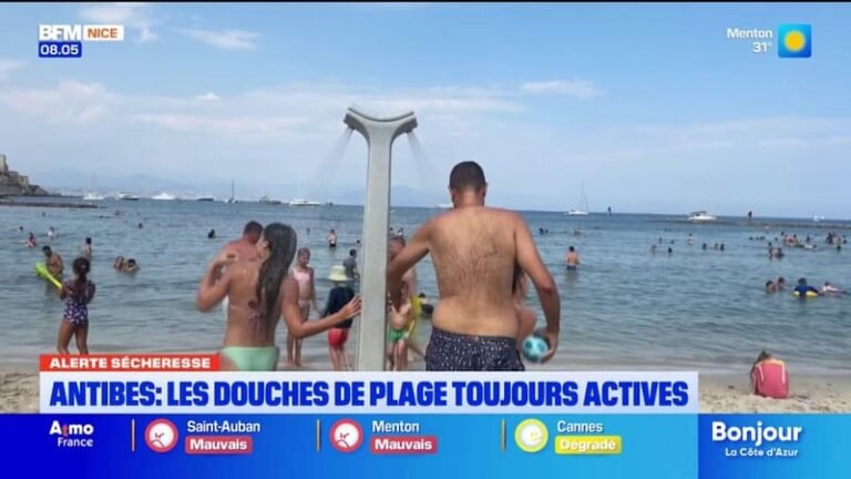 Les douches de plage restent actives à Antibes malgré l’alerte sécheresse