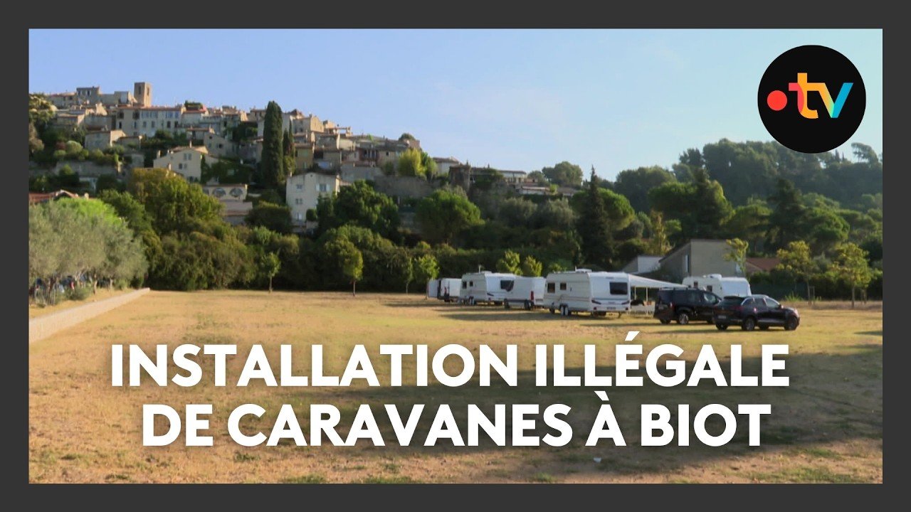 L&rsquo;installation illégale de caravanes de gens du voyage à Biot (Alpes-Maritimes) exaspère le maire