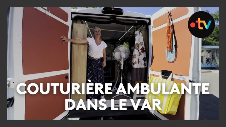 Nathalie est couturière itinérante, elle propose ses services avec son camion-atelier dans le Var