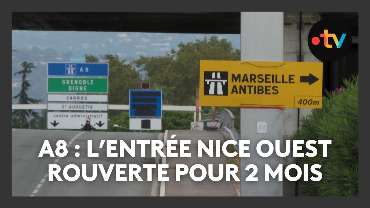 Nice : la bretelle d&rsquo;entrée vers l&rsquo;A8, fermée depuis plus d&rsquo;un an, rouvre pour une expérimentation
