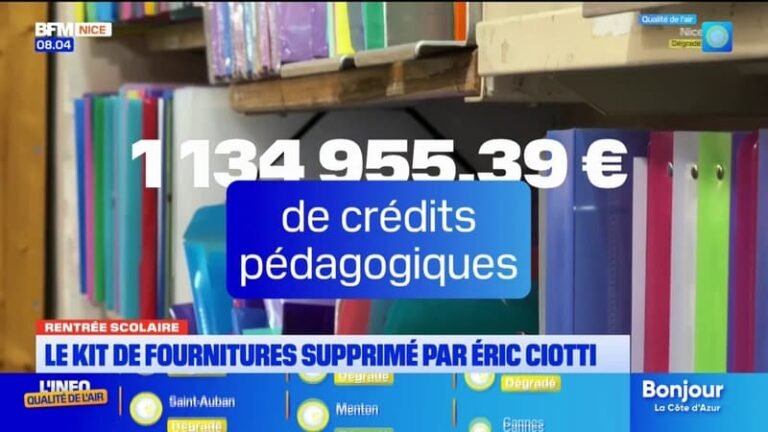 Rentrée scolaire 2026-2027 à Nice : le kit de fournitures supprimé par Éric Ciotti