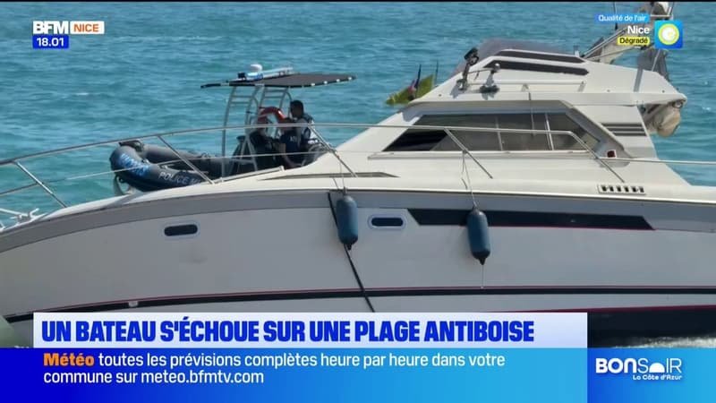 Un bateau s&rsquo;échoue sur une plage antiboise