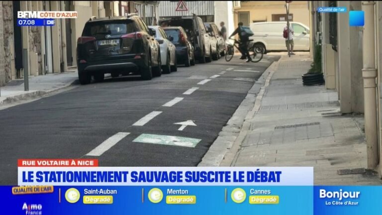 À Nice, rue Voltaire, le stationnement sur la piste cyclable fait débat