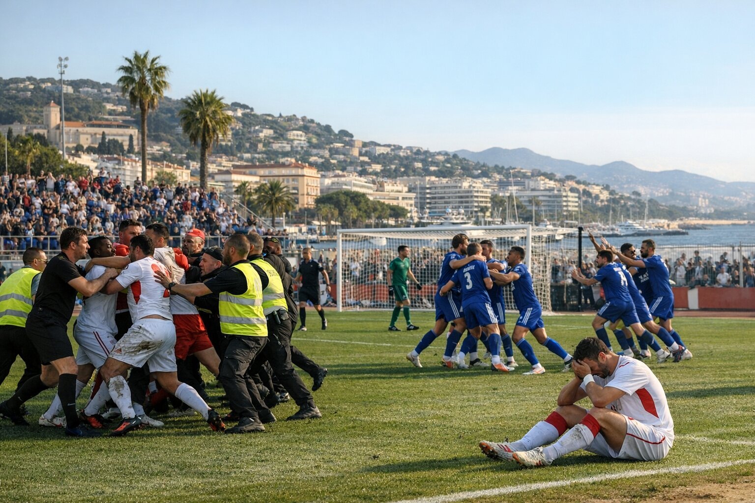 Bagarre, expulsion et but fou : Cannes bute sur Bastia au terme d&rsquo;une rencontre animée