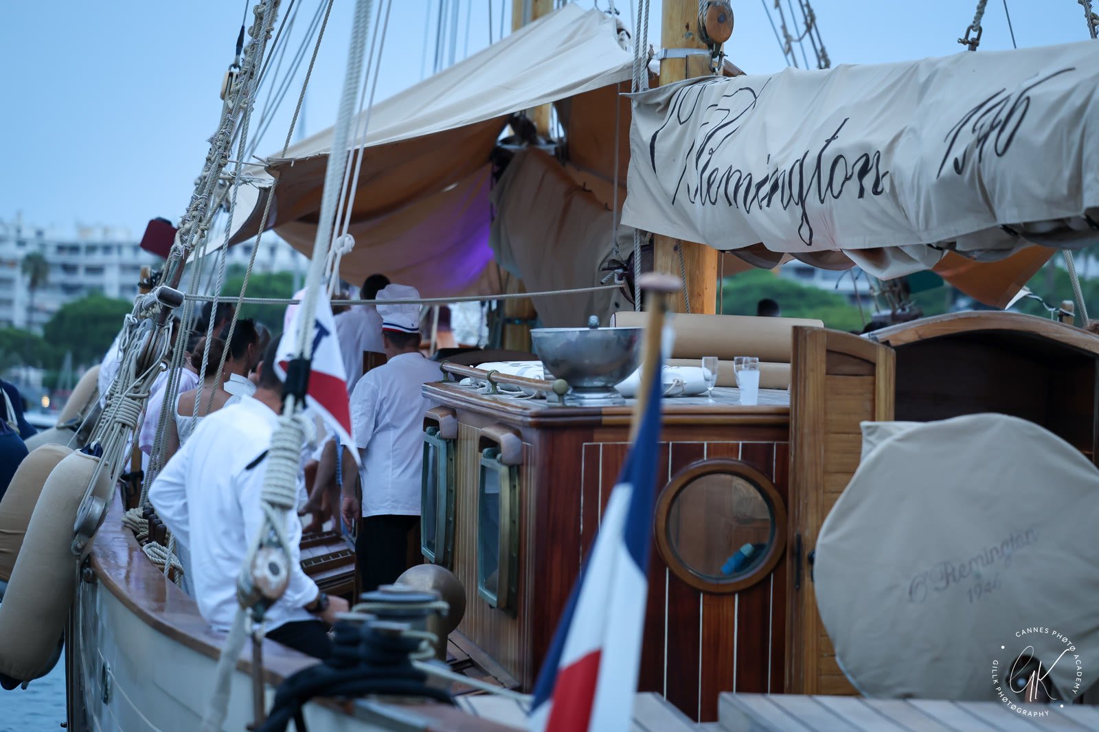L'O'Remington, voilier de 1946 classé au patrimoine de Cannes, amarré au Port Canto