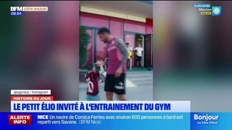 Elio, le petit Niçois qui avait ému les internautes, invité à l&rsquo;entraînement du Gym ce mardi