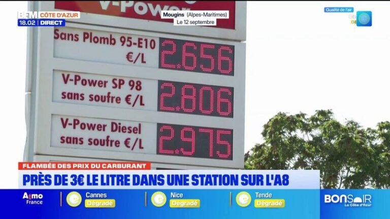 Flambée des prix du carburant : près de 3 euros le litre dans une station-service de l’A8