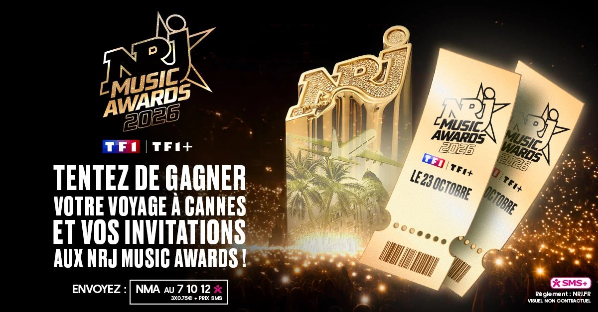 Gagnez votre voyage à Cannes et vos invitations pour les NRJ Music Awards 2026 !