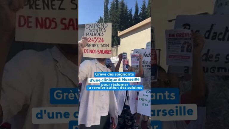 Grève des soignants d&rsquo;une clinique à Marseille pour réclamer la revalorisation des salaires