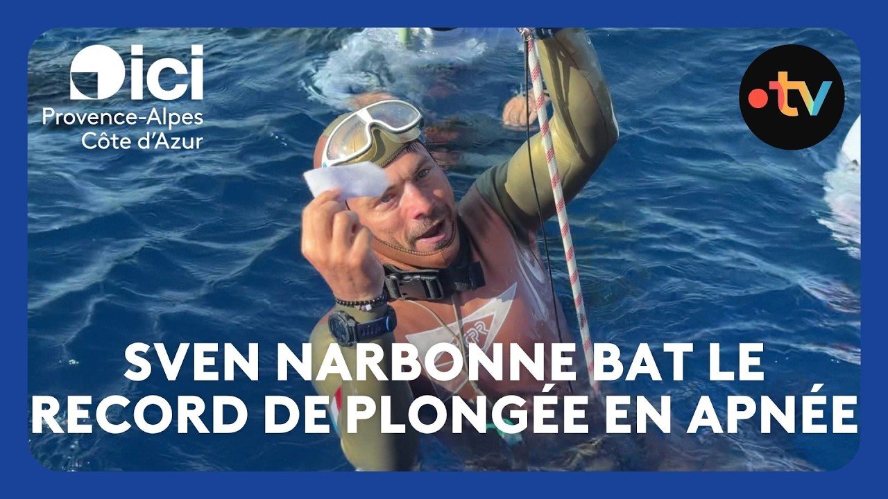 L&rsquo;apnéiste Sven Narbonne bat le record de plongée en apnée à Marseille