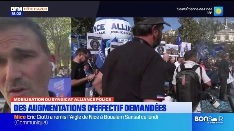 Le syndicat Alliance Police mobilisé entre les Champs et l’Assemblée