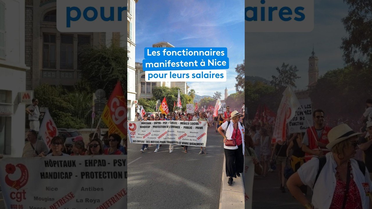 Les fonctionnaires manifestent à Nice pour leurs salaires