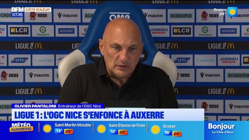 Ligue 1 : l&rsquo;OGC Nice chute au fond de la classe après sa défaite à Auxerre