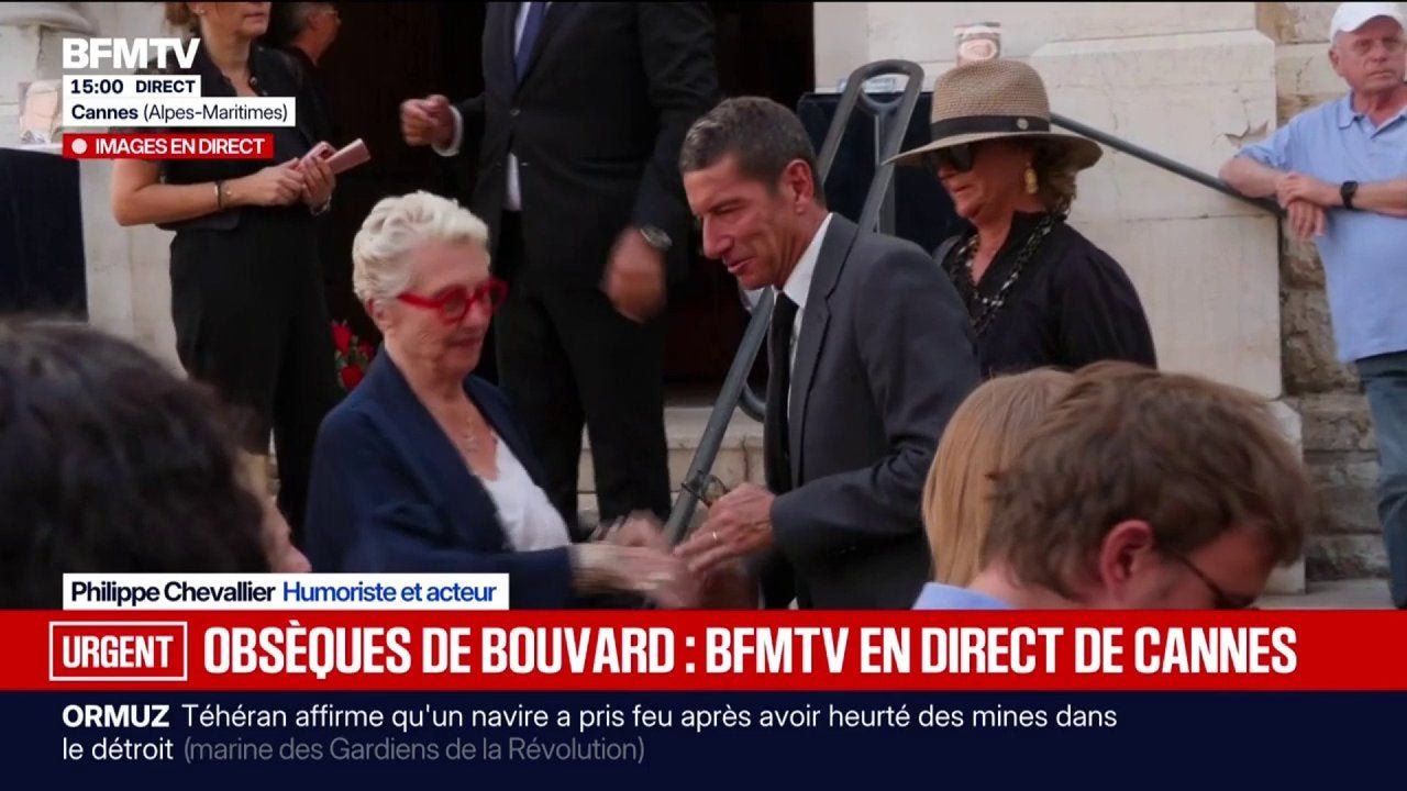 Obsèques de Philippe Bouvard: le maire de Cannes, David Lisnard, présent pour rendre un dernier hommage au journaliste