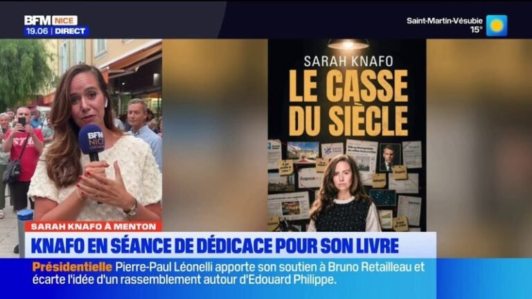 Sarah Knafo en dédicace à Menton