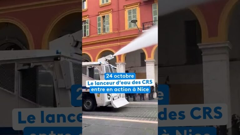 24 octobre : le lanceur d’eau des CRS entre en action à Nice