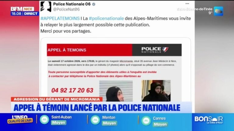 Agression du gérant de Micromania : un appel à témoins lancé par la police nationale.