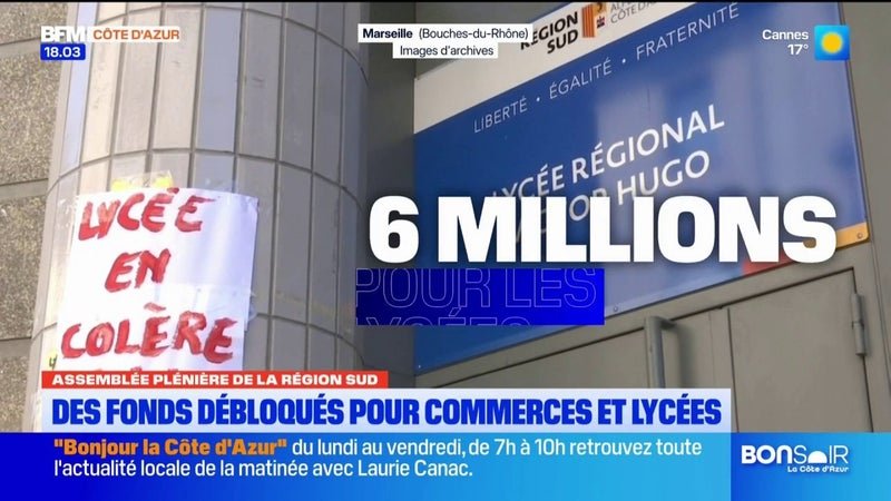 Assemblée plénière de la Région Sud : des fonds débloqués pour les commerces et les lycées