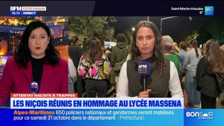 Attentat raciste à Trappes : les Niçois réunis en hommage au lycée Masséna, à Nice.