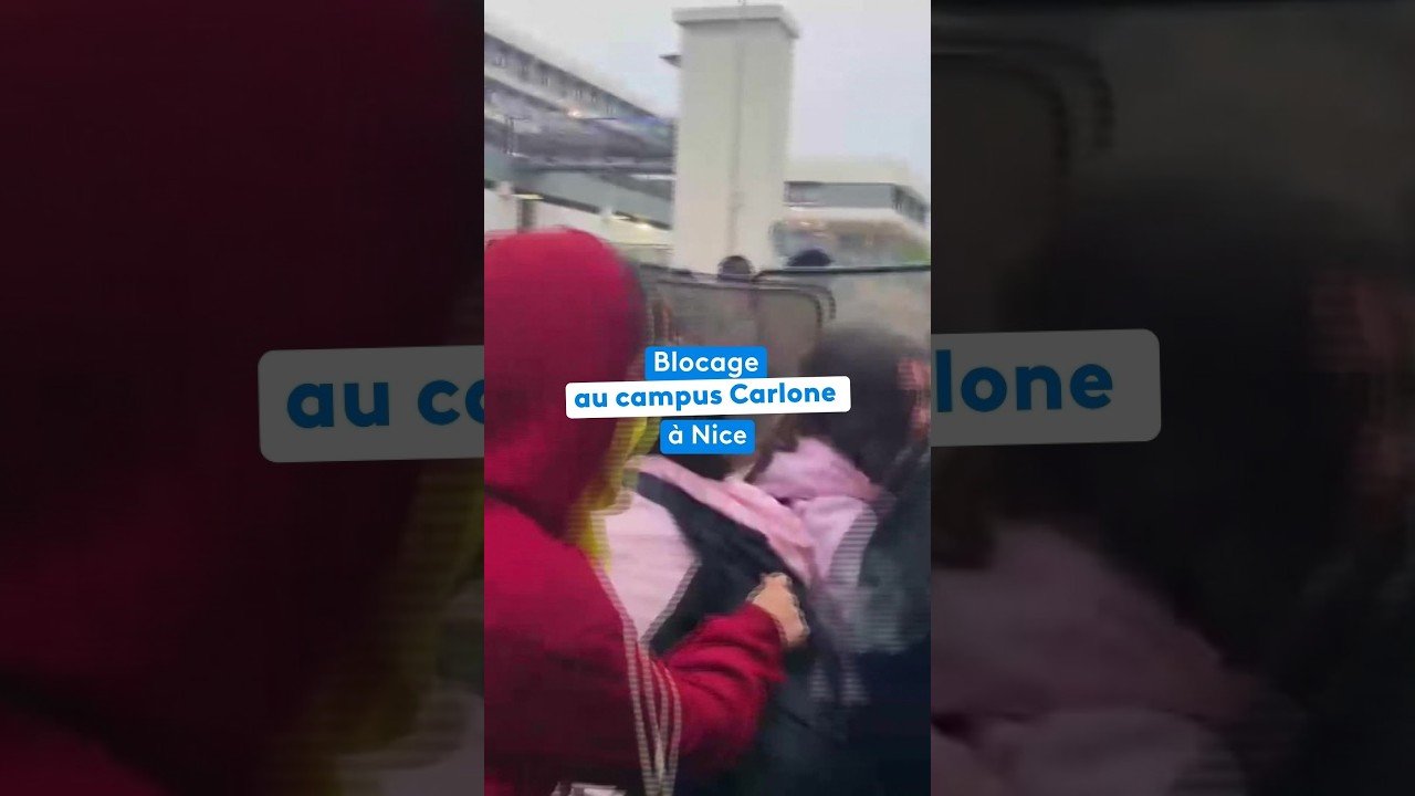 Blocage au campus Carlone à Nice