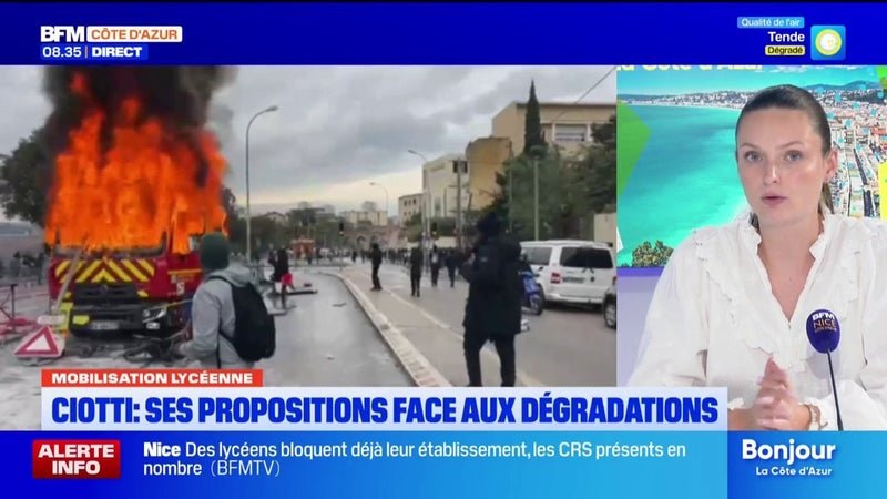 Blocus des lycées : Éric Ciotti veut faire payer les parents des casseurs