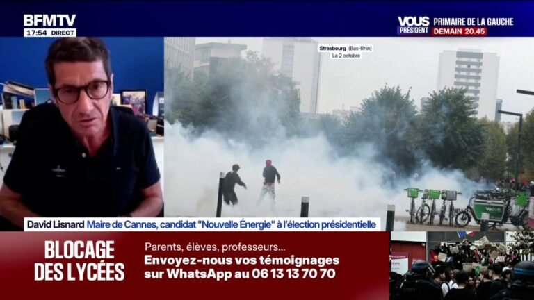 Colère lycéenne: « Aujourd&rsquo;hui tout ce qui arrive c&rsquo;est le fruit d&rsquo;une multitude de facteurs », détaille David Lisnard, maire de Cannes et candidat à l&rsquo;élection présidentielle