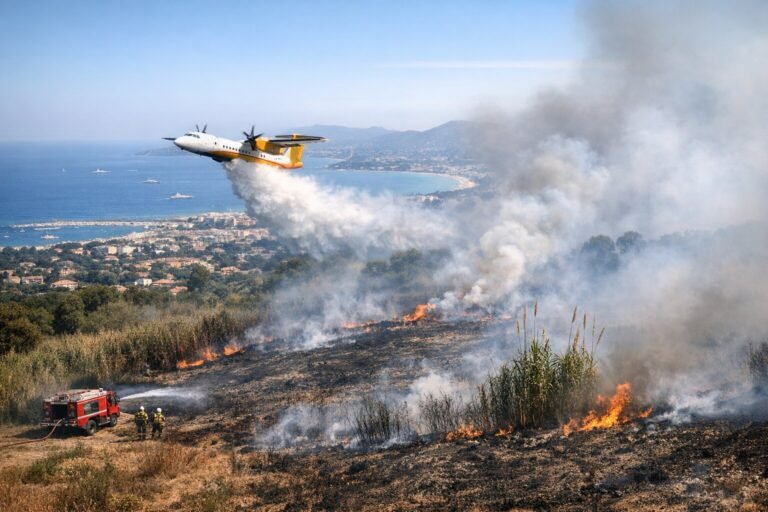 Feux de cannes : 18 hectares brûlés, le Dash 8 mobilisé