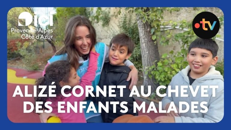 La championne de tennis Alizé Cornet au chevet des enfants malades de la Fondation Lenval à Nice