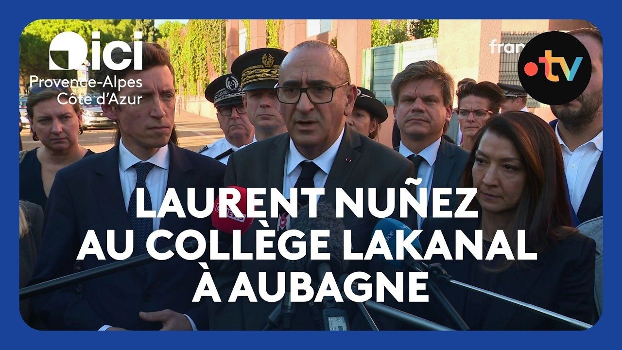 Laurent Nuñez et Édouard Geffray au collège Lakanal à Aubagne