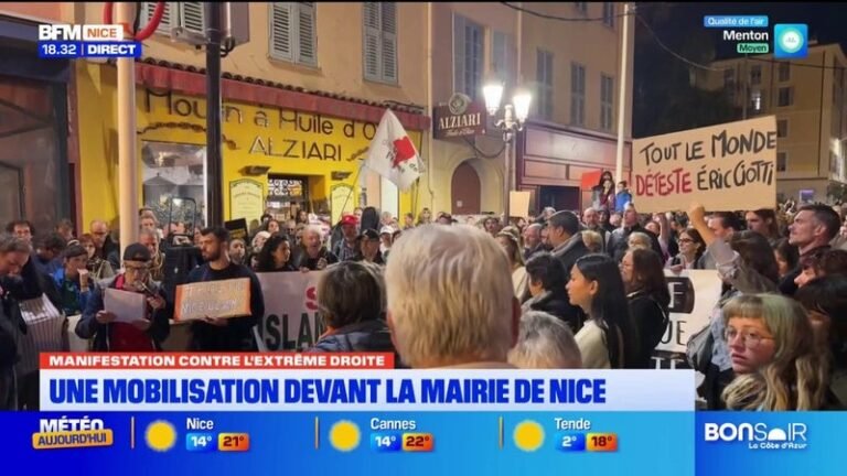 Manifestation contre l’extrême droite : une mobilisation devant la mairie de Nice.