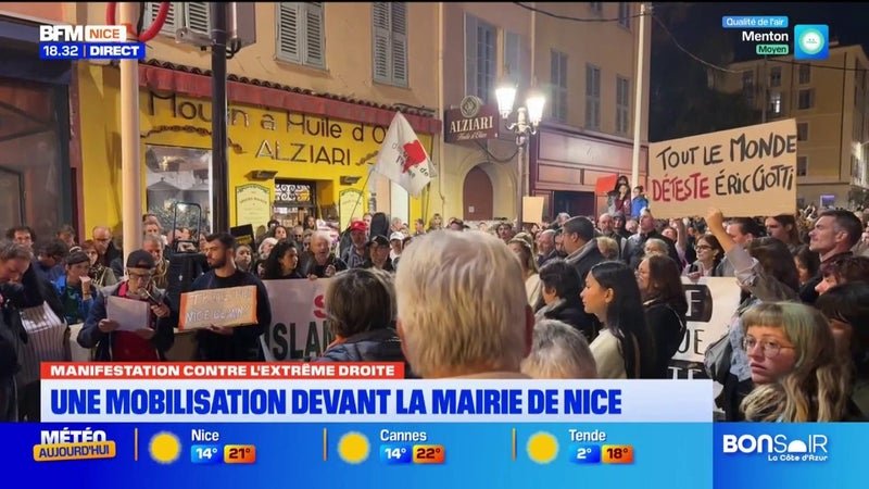 Manifestation contre l’extrême droite : une mobilisation devant la mairie de Nice.