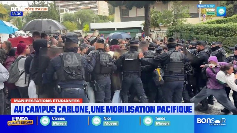 Manifestation étudiantes : au campus Carlone, une mobilisation pacifique