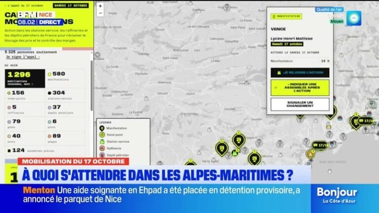 Mobilisation du 17 octobre: à quoi s’attendre dans les Alpes-Maritimes ?