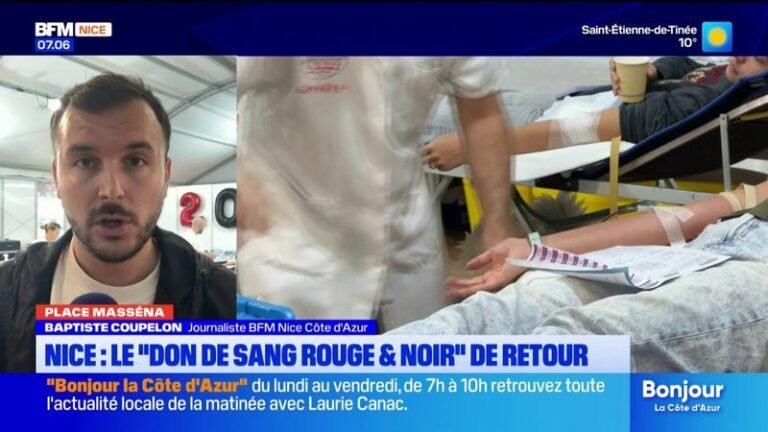 Nice : plus de 600 donneurs attendus place Masséna pour la 20e édition du « Don de sang Rouge & Noir »