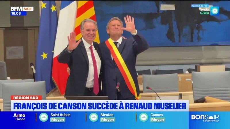 Région Sud : François de Canson succède à Renaud Muselier.