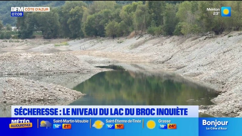 Sécheresse : le niveau du lac du Broc a chuté de 3 mètres