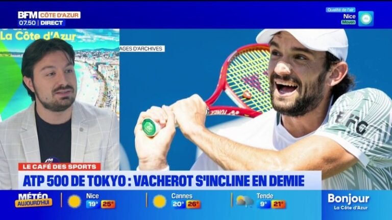 Tennis: le Monégasque Valentin Vacherot éliminé en demi-finale du tournoi de Tokyo