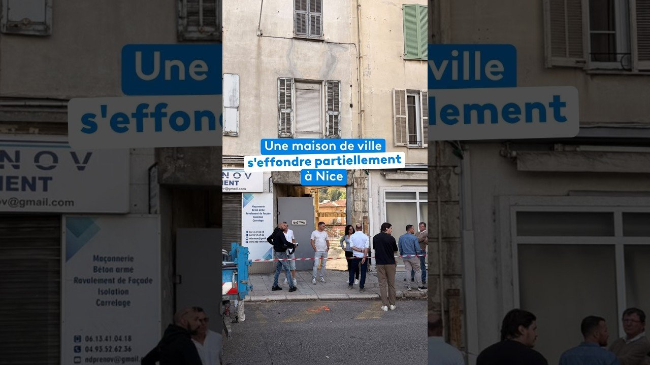 Une maison de ville s&rsquo;effondre partiellement à Nice