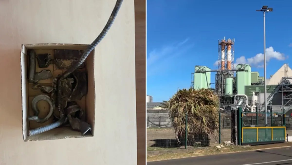 Usine du Gol à Saint-Louis : un corps métallique présent dans une machine, les réceptions de cannes suspendues